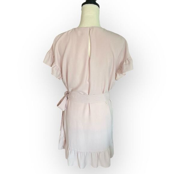 Wilfred Aritzia Ninette Ruffle Wrap Dress in Powder Pink size S - Picture 4 of 10